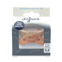 Difrax Fopspeen Natural 0-6 M Uni Peachy 1stuk