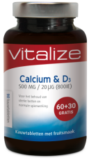 Vitalize Calcium & D3 90 Kauwtabletten