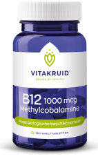 Vitakruid B12 1000 mcg Actief Methylcobalamine Vitamine 180 Tabletten