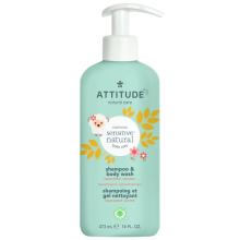 Attitude Sensitive Skin Baby Care, 2in1 Haar + Body Wash, Havermout 1st