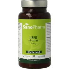 Sanopharm IJzer 10 MG Wholefood 30 Capsules