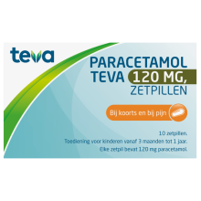 Teva Paracetamol 120mg 10 zetpillen