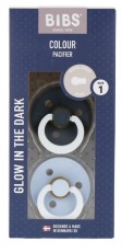 bibs Fopspeen Maat 1 Glow Iron/Blue 2 stuks