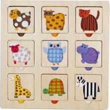 Inlegpuzzel Hout Dieren /kleuren