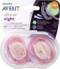 Avent Fopspeen Ultra Air Night 6-18 Maanden 2 Stuks