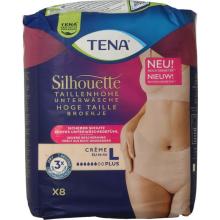 Tena Silhouette Plus High Waist Broekje Cr&egrave;me Large 8 Stuks