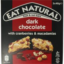 Eat Natural Pure chocolate cranberry macadamia 3 x 40 gram 3x40g