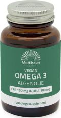 Mattisson Vegan omega 3 algenolie EPA 150mg&DHA 100mg 60ca