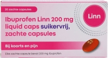 Linn Ibuprofen Liquid 200 mg Suikervrij 20 Capsules