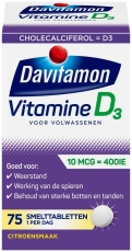 Davitamon Vitamine D3 Volwassenen Smelttablet 75 tabletten