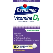 Davitamon Vitamine D3 Volwassenen Smelttablet 150 tabletten