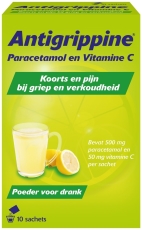 Antigrippine Poeder 500/50mg 10 stuks