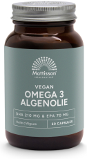 Mattisson Vegan Omega-3 Algenolie DHA 210mg EPA 70mg 60 Vegicaps