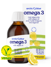 Arctic Blue Omega 3 met Algenolie en Hennepzaadolie DHA & EPA met Citroensmaak 150ml