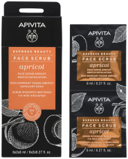 Apivita Express Beauty Zachte Gezichtsscrub met Abrikoos 2 x 8 ML