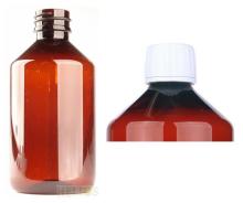 helios holland PET medicijnfles 250ml amber incl witte dop 15st