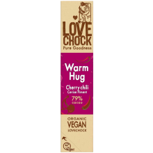 Lovechock Warm Hug Vegan Chocolade Kers, Cranberry, Kaneel & Cayennepeper 40 gram