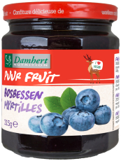 Damhert Puur Fruit Confituur Bosbessen 315 Gram