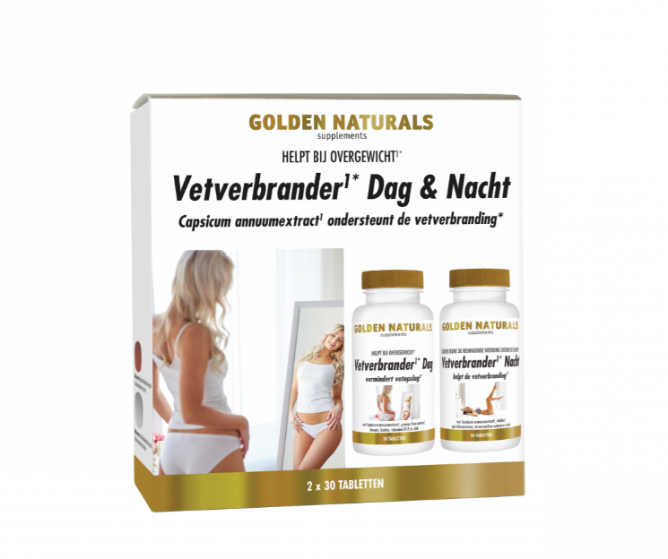 Goedkoopste Golden Naturals Vetverbrander dag & nacht 2 x 30 veganistische tabletten