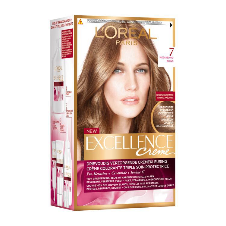 Thuisland Beneden afronden Subjectief Haarkleuring Kopen? L'Oréal Paris Excellence Crème Middenblond 7 |  Drogist.nl
