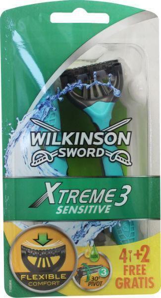 Wilkinson Wegwerpscheermesjes xtreme 3 comfort plus sensitive 4+2st