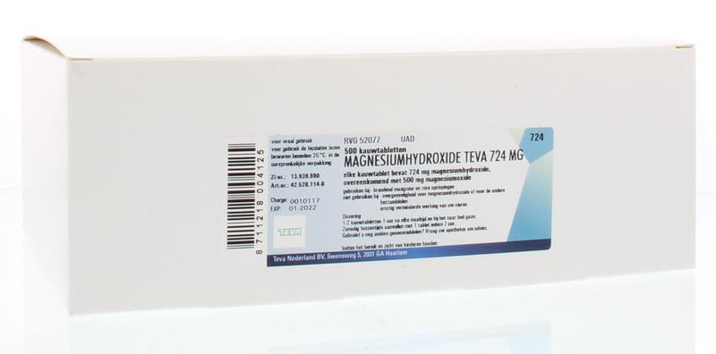 Teva Magnesiumhydroxide 500 tabletten | kopen Drogist.nl