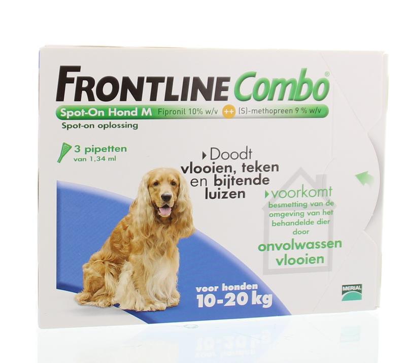 Arab essence toevoegen Frontline Combo hond M 10-20kg bestrijding vlo en teek 3st | Voordelig  online kopen | Drogist.nl