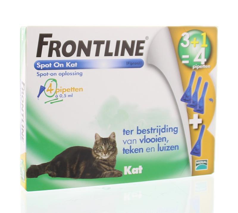 Frontline 3+1 Kat Bestrijding Vlo En Teek 4st | kopen | Drogist.nl