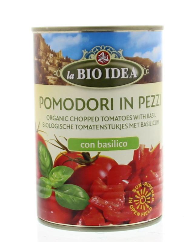 Bioidea Tomatenstukjes basilicum 12 x 400g