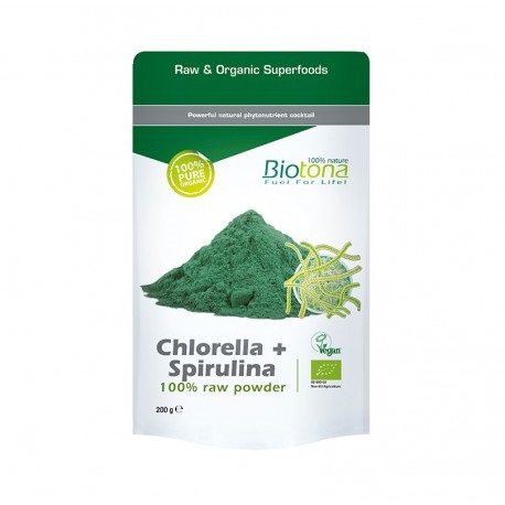 Biotona Chlorella + Spirulina Raw Powder Bestel Drogist.nl