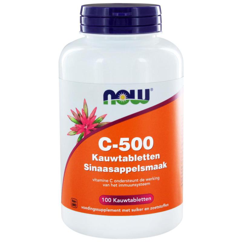 Now C-500 kauwtabletten sinaasappelsmaak 100 kauwtabletten