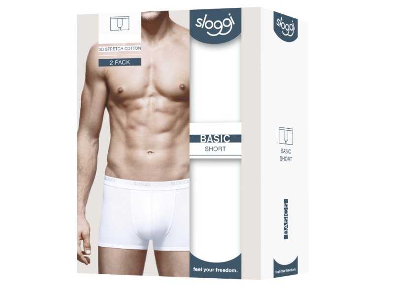 Sloggi Men basic short 2 pack wit 8