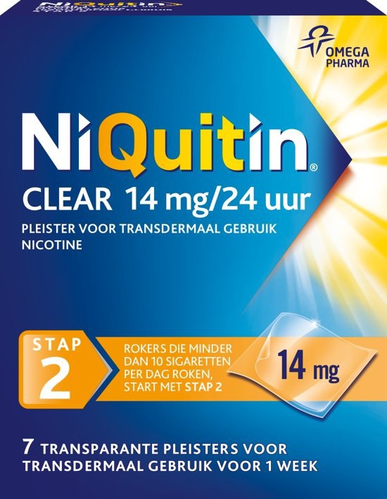 NiQuitin Nicotinepleisters 14 mg stap 2 14st