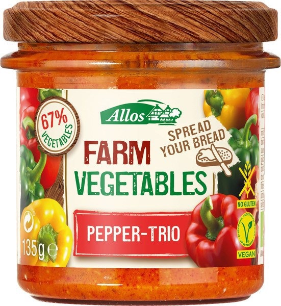 Allos Farm vegetables paprika trio 6 x 135g