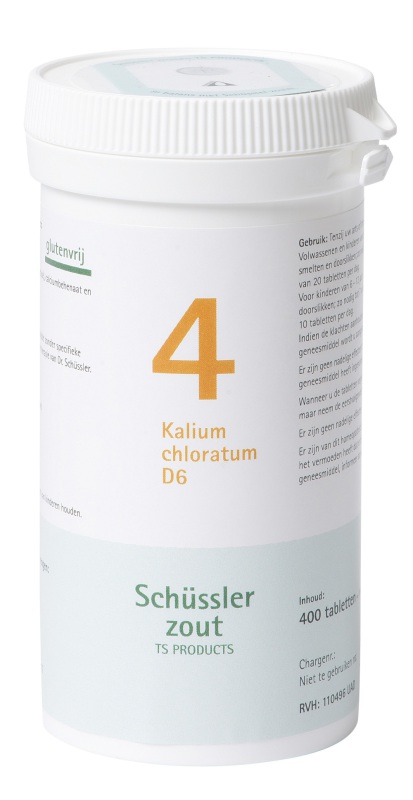Pfluger Schussler celzout 4 kalium chloratum d6 400 tabletten