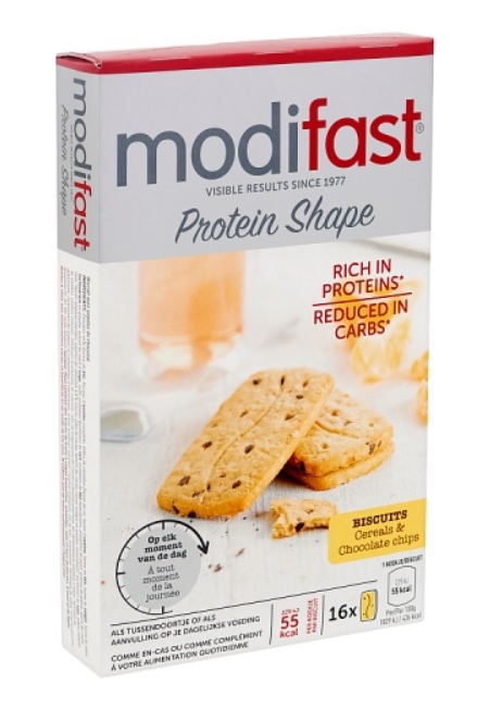 Modifast Protein shape koekjes granen/chocola 16 stuks