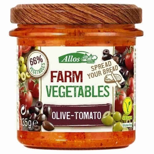 Goedkoopste Allos Farm vegetables tomaat & olijf 135g