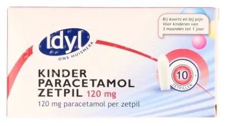 Goedkoopste Idyl Pijnstillers paracetamol zetpil 120mg 10 zetpillen