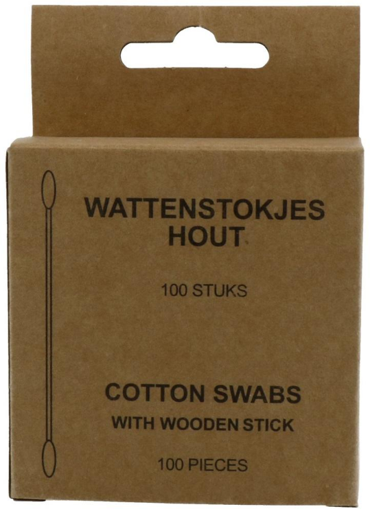 Goedkoopste Drogist.nl Wattenstaafjes hout in doosje 100 Stuks
