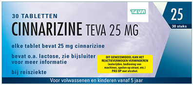 Goedkoopste Teva Cinnarizine 25mg 30 tabletten