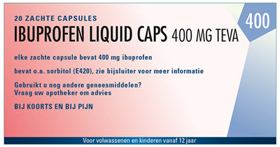 Goedkoopste Teva Ibuprofen 400mg liquid caps 20 stuks
