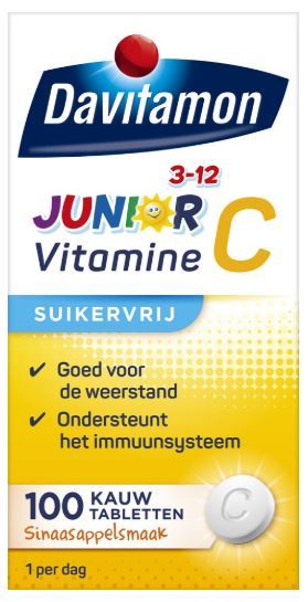 Goedkoopste Davitamon Junior vitamine c sinaasappel 100 kauwtabletten