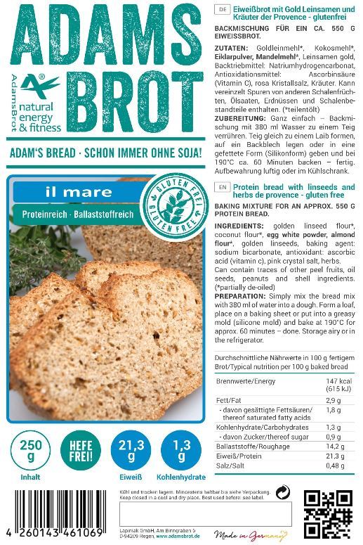 Goedkoopste adams Brot broodmix il mare 250 gram