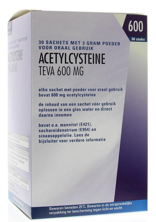 Goedkoopste Teva Acetylcysteine 600 mg 30 sachets