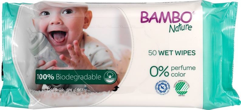 Goedkoopste Bambo Bio afbreekbare babydoekjes 50 stuks
