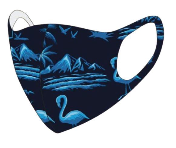 dnl Mondkapje uitwasbaar blauw flamingo one size