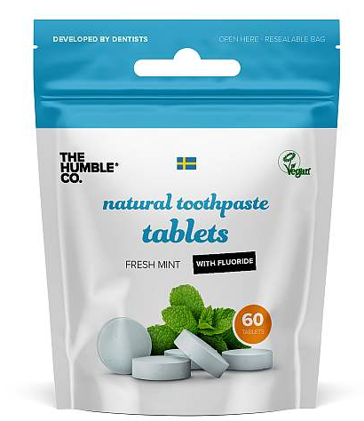 The Humble Co Brush toothpaste tablet fluoride 60 tabletten