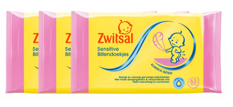 bijtend Voor u Ligatie Zwitsal Billendoekjes Sensitive 3 Pack 189 Stuks | Voordelig online kopen |  Drogist.nl