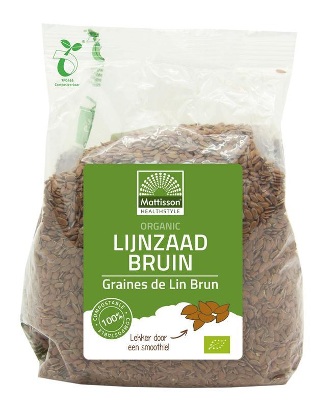 Mattisson Organic lijnzaad bruin heel omega 3 405g