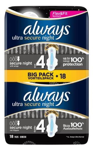 Always Maandverband ultra night voordeelpak 18st